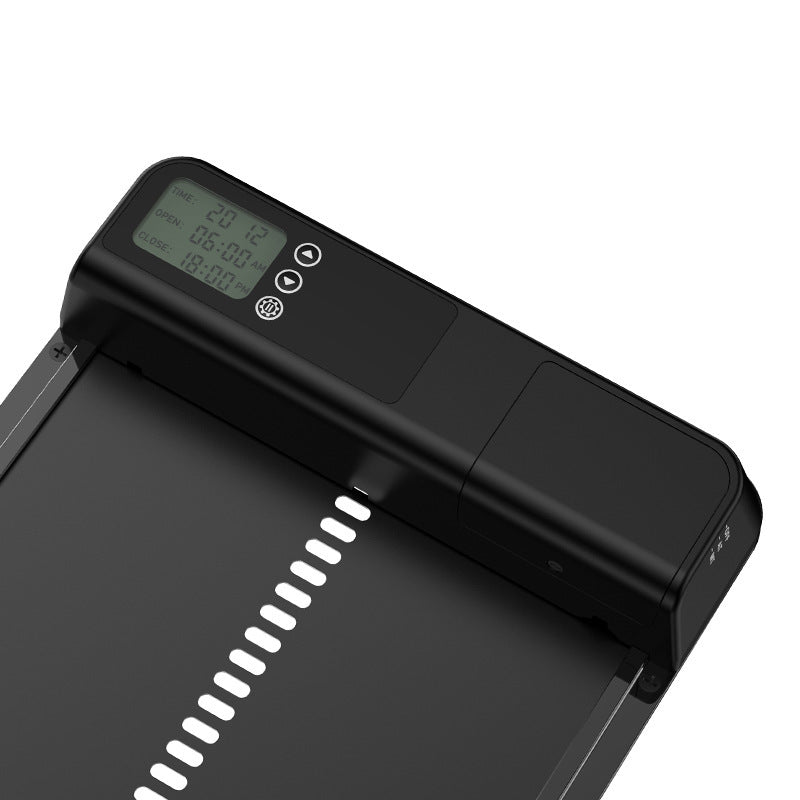The LCD, the set key and the two arrows — the whole interface